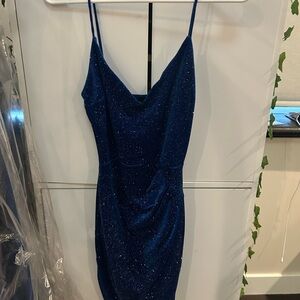 Elegant Blue Glitter Dress